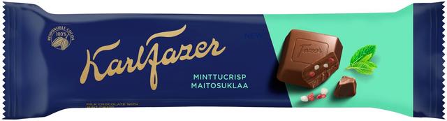 Karl Fazer maitosuklaapatukka minttucrisp 37g