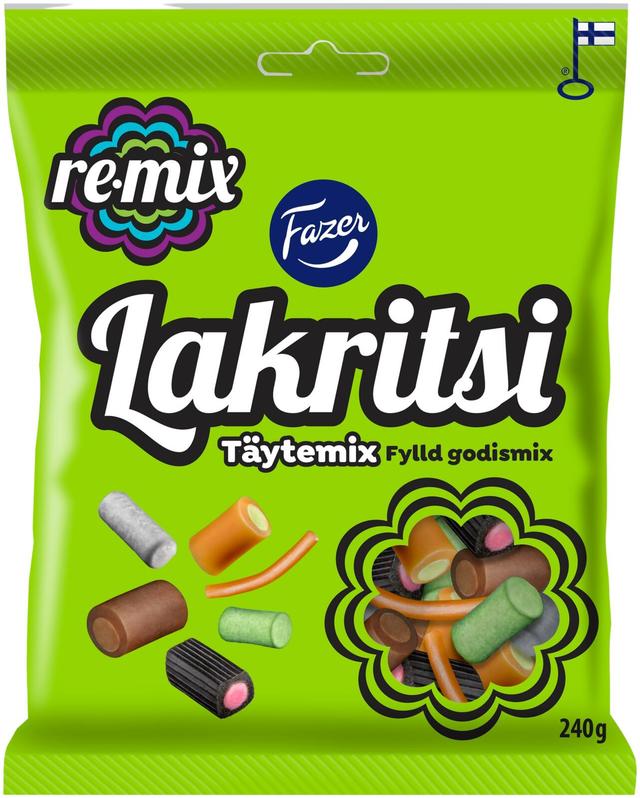 Fazer Remix Lakritsi Täytemix karkkipussi 240g