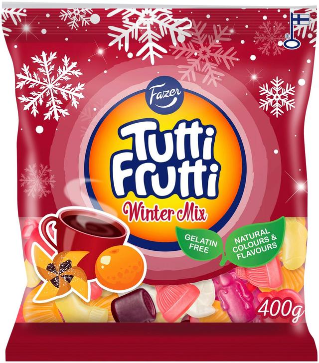 Fazer Tutti Frutti Winter Mix karkkipussi 400g