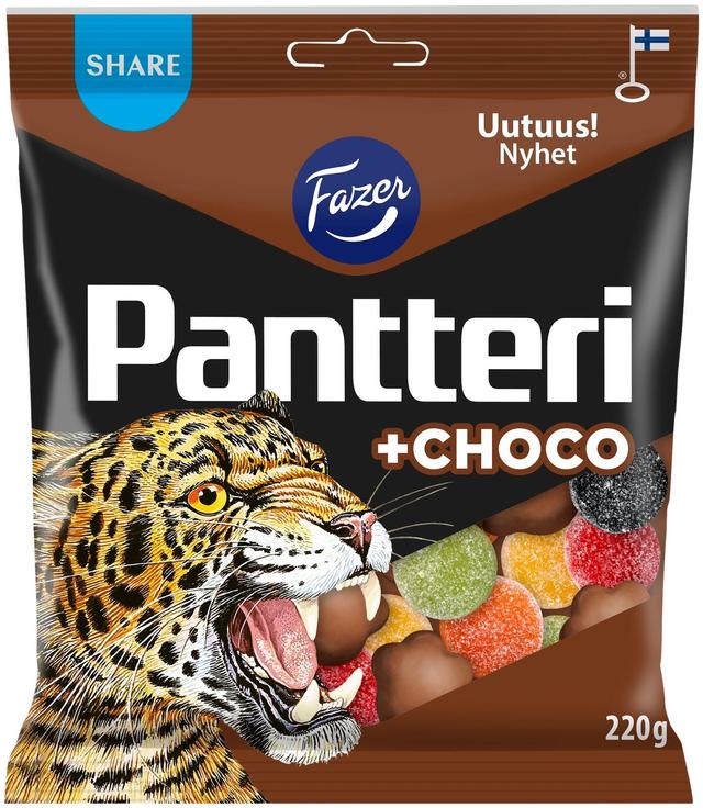 Fazer Pantteri +choco karkkipussi 220g