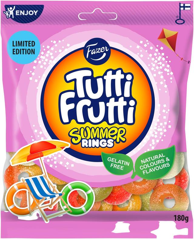 Fazer Tutti Frutti Rings Summer edition karkkipussi 180g