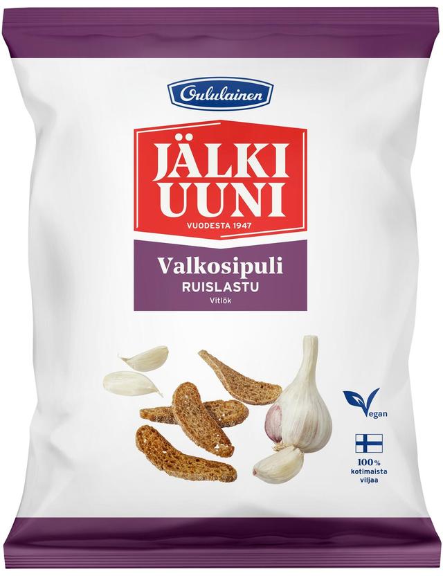 Oululainen Jälkiuuni Valkosipuli ruislastu 130g