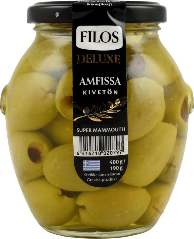 Filos deluxe 400/190g kivetön vihreä oliivi Amfissa super mammouth