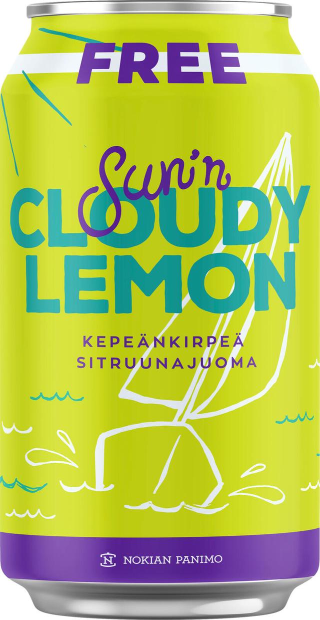 Sun'n Cloudy Lemon Free 0,33l sokeriton virvoitusjuoma