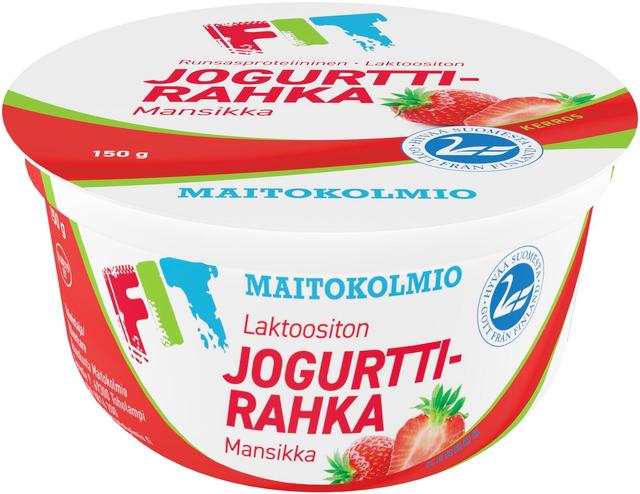 Maitokolmio FIT laktoositon mansikka jogurttirahka 150g
