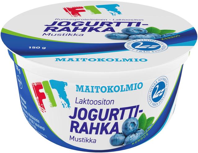 Maitokolmio FIT laktoositon mustikka jogurttirahka 150g