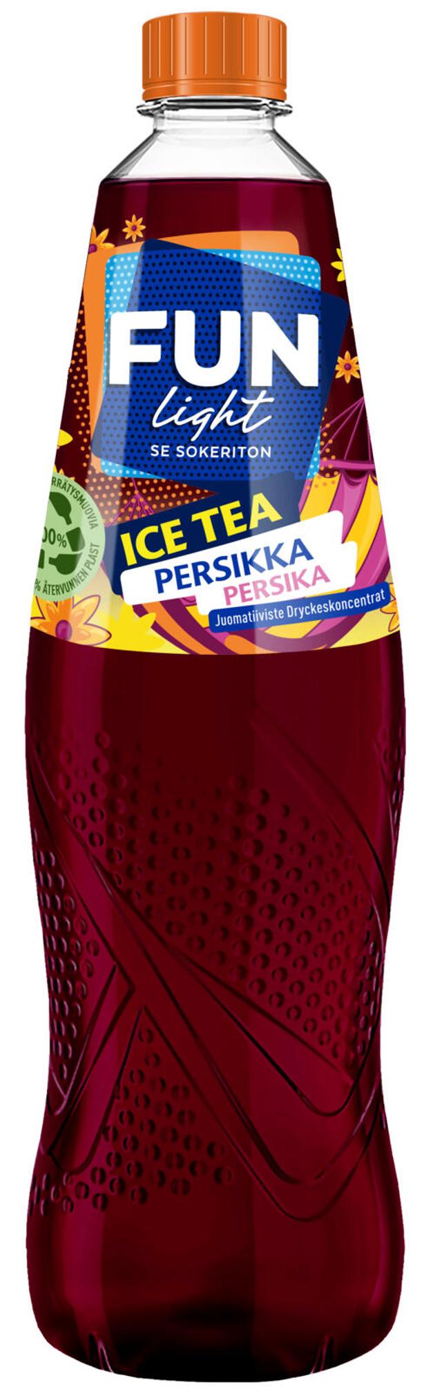 FUN Light Ice Tea persikka jääteen makuinen juomatiiviste 0,5l