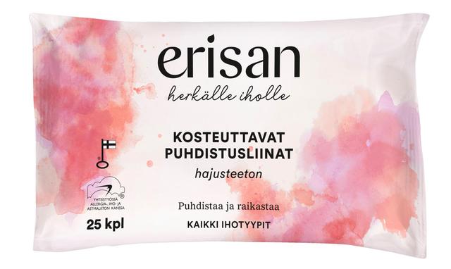 Erisan Hajusteeton Kosteuttavat Puhdistusliinat 25 kpl