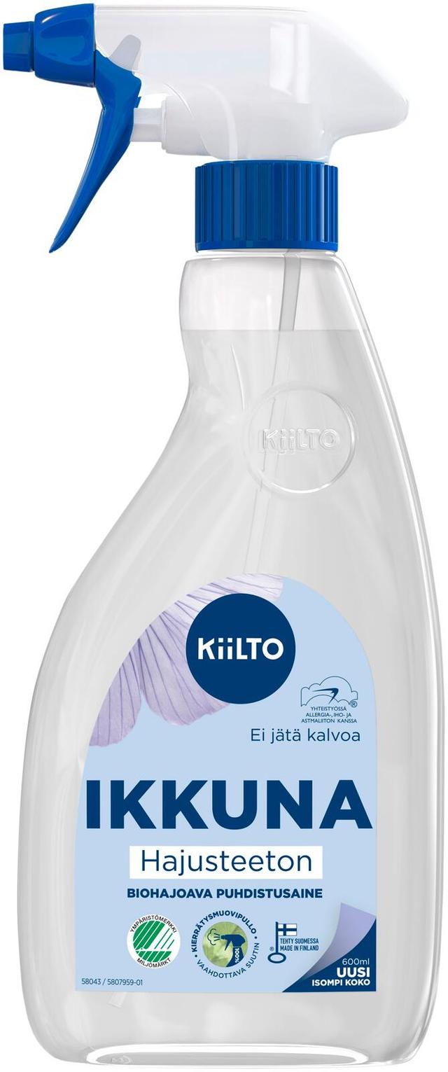 Kiilto hajusteeton ikkunasuihke 600 ml