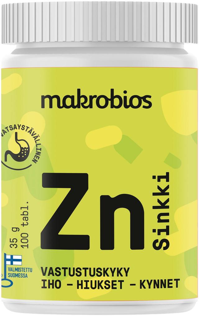 Makrobios sinkkisitraatti 15 mg 100 tablettia 35g