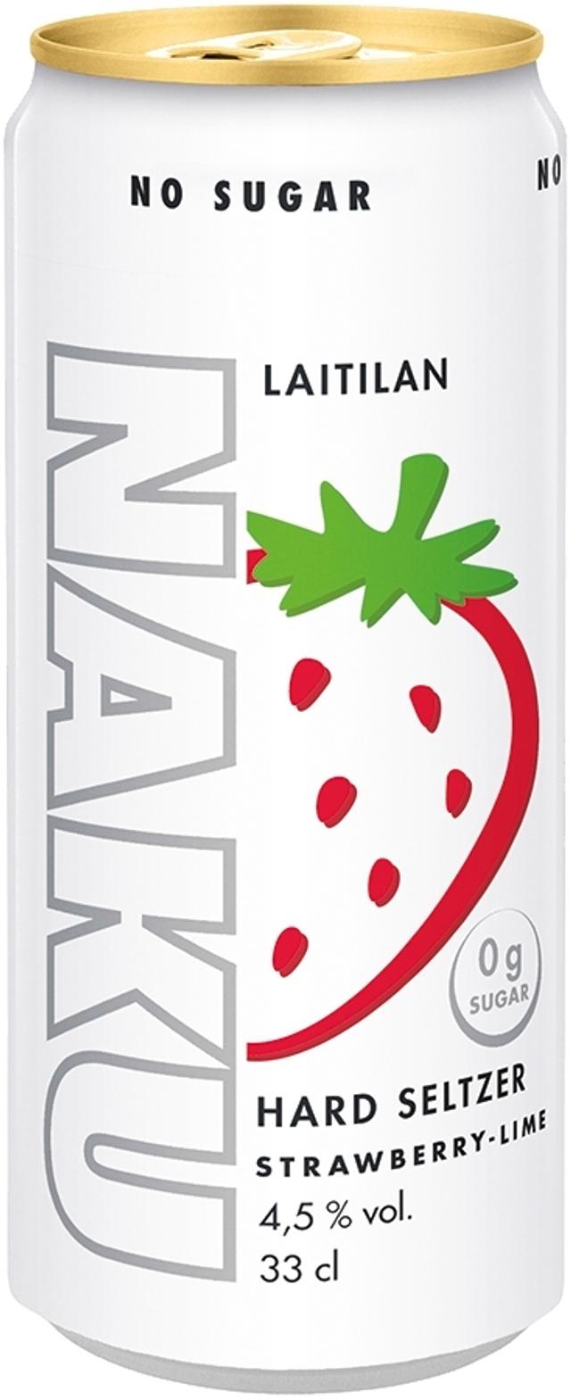 Laitilan Naku Hard Seltzer Strawberry-Lime 4,5% 0,33L long drink
