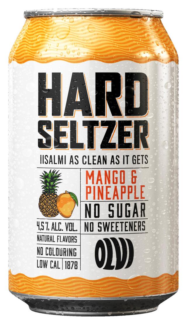 OLVI Hard Seltzer Mango-ananas 4,5% 0,33 l tlk