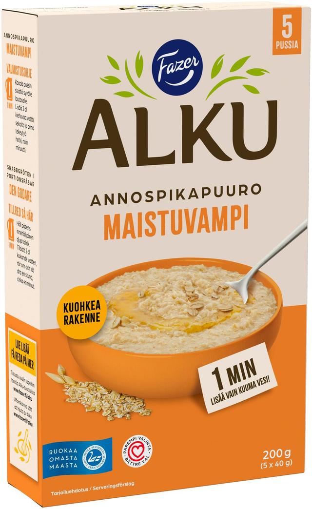 Fazer Alku Maistuvampi annospikapuuro 200 g (5 x 40 g)