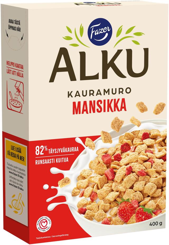 Fazer Alku Mansikka kauramuro 400 g