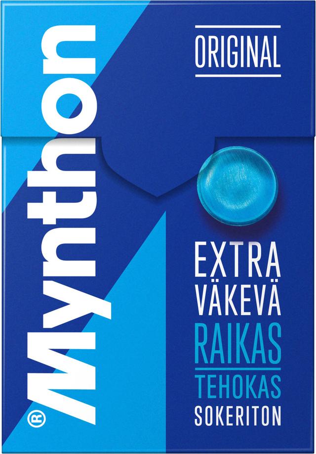 Mynthon Original Extra Väkevä sokeriton kurkkupastilli 85g