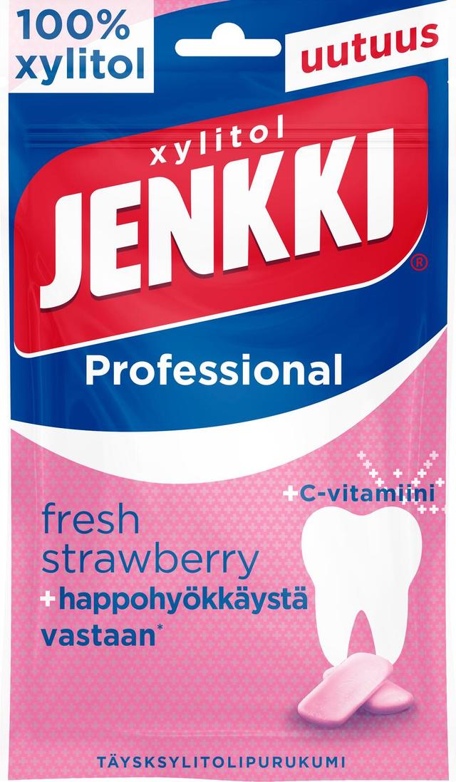 Jenkki Professional Fresh Strawberry +C täysksylitolipurukumi 90g