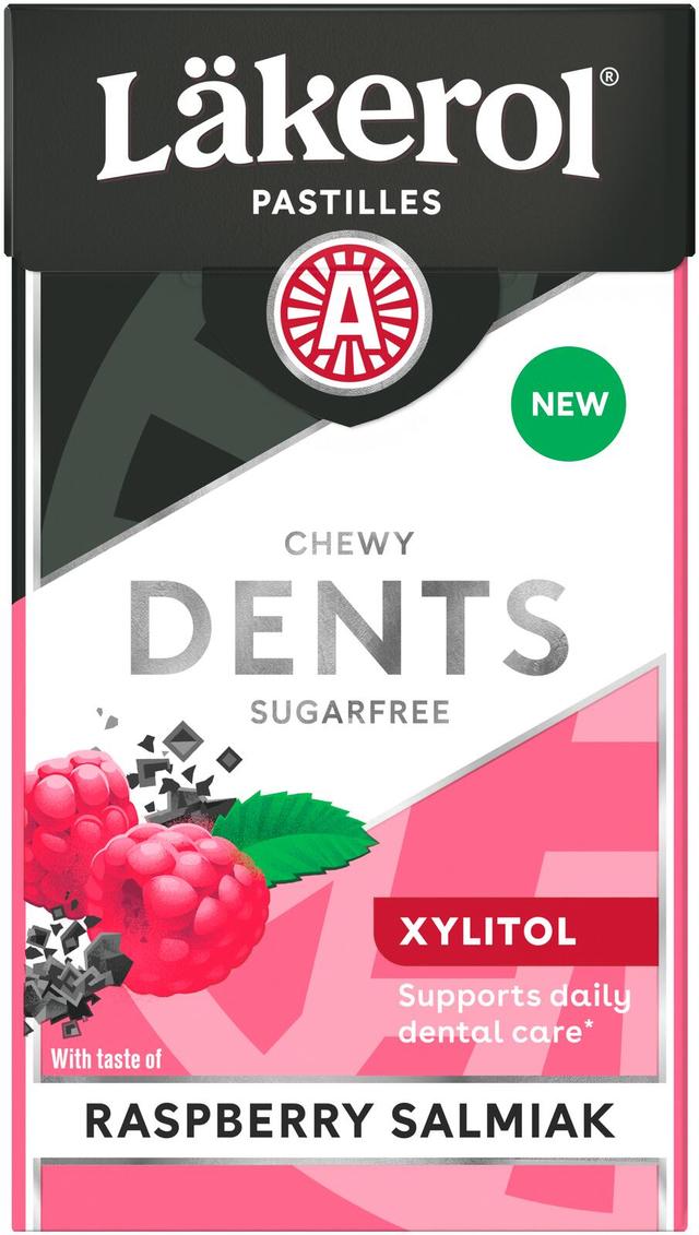 Läkerol Dents Raspberry Salmiak ksylitolipastilli 36g