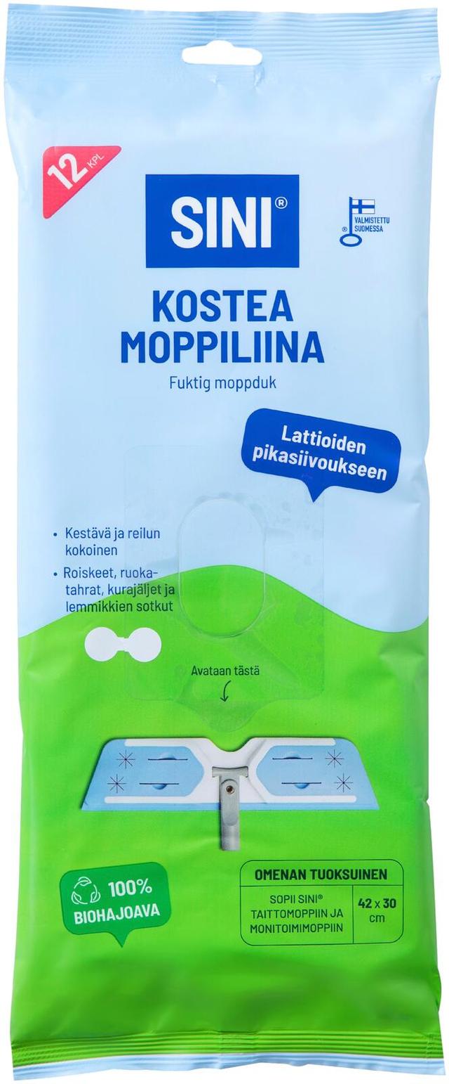 Sini Kostea moppiliina 12 kpl hajustettu