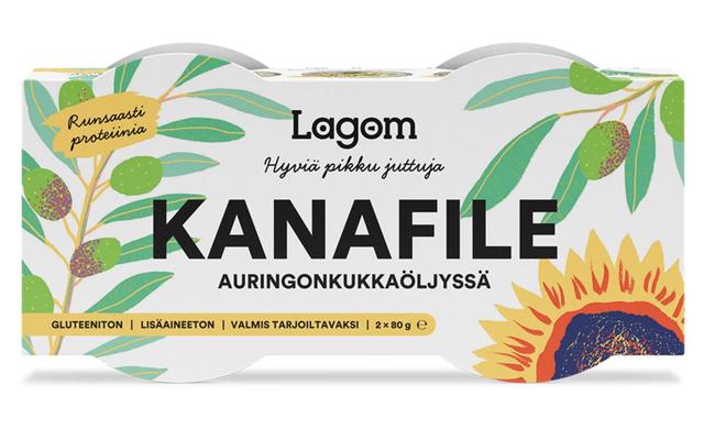 2x80g/2x42g Lagom Kanafile auringonkukkaöljyssä