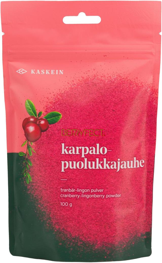 Kaskein Berryfect ilmakuivattu karpalo-puolukkajauhe 100g