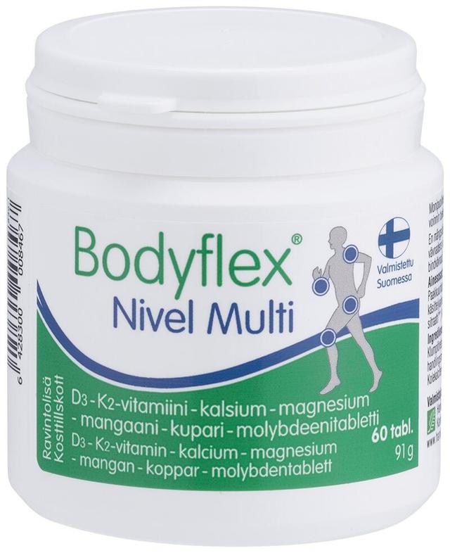 Bodyflex Nivel Multi D3- K2-vitamiini – kalsium – magnesium - mangaani – kupari - molybdeeni 60 tabl