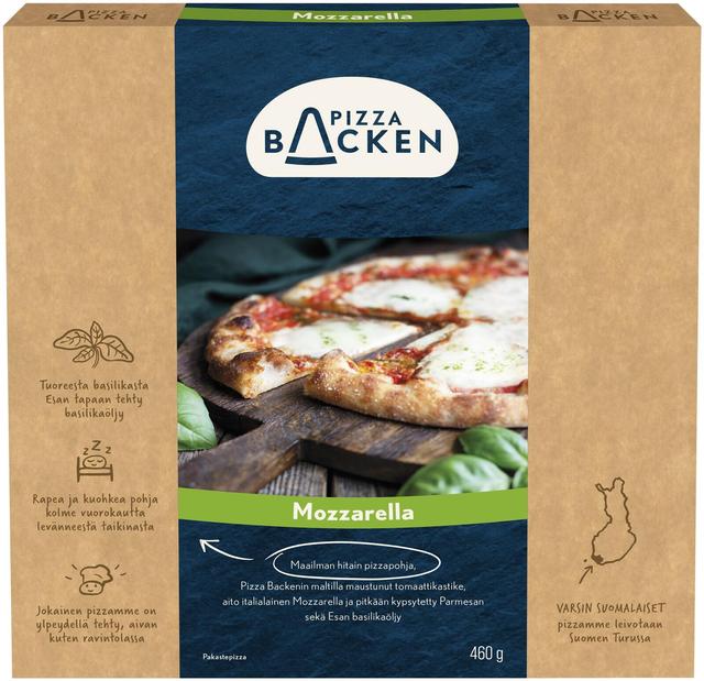 Pizza Backen Mozzarella 460g pakastepizza