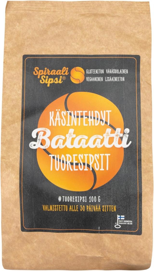 Spiraalisipsi käsintehdyt bataattisipsit 100g