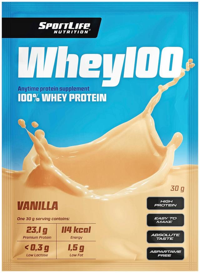 SportLife Nutrition Whey100 30g vanilja heraproteiinijauhe