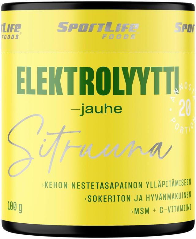 SportLife Foods - Elektrolyyttijauhe 100g Sitruuna