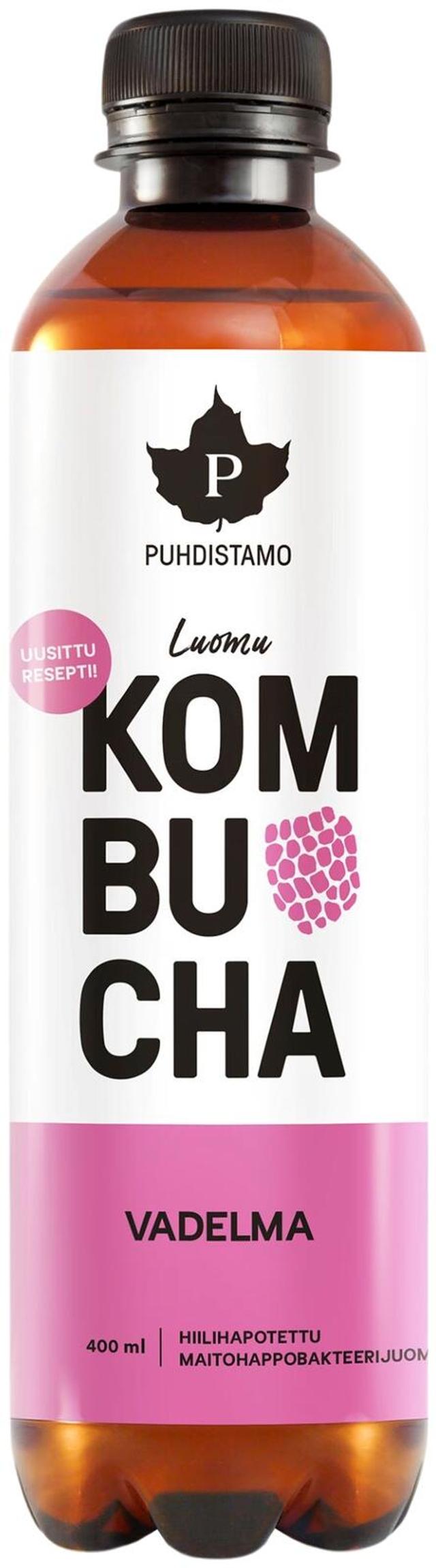 Puhdistamo Luomu Kombucha Vadelma 400 ml