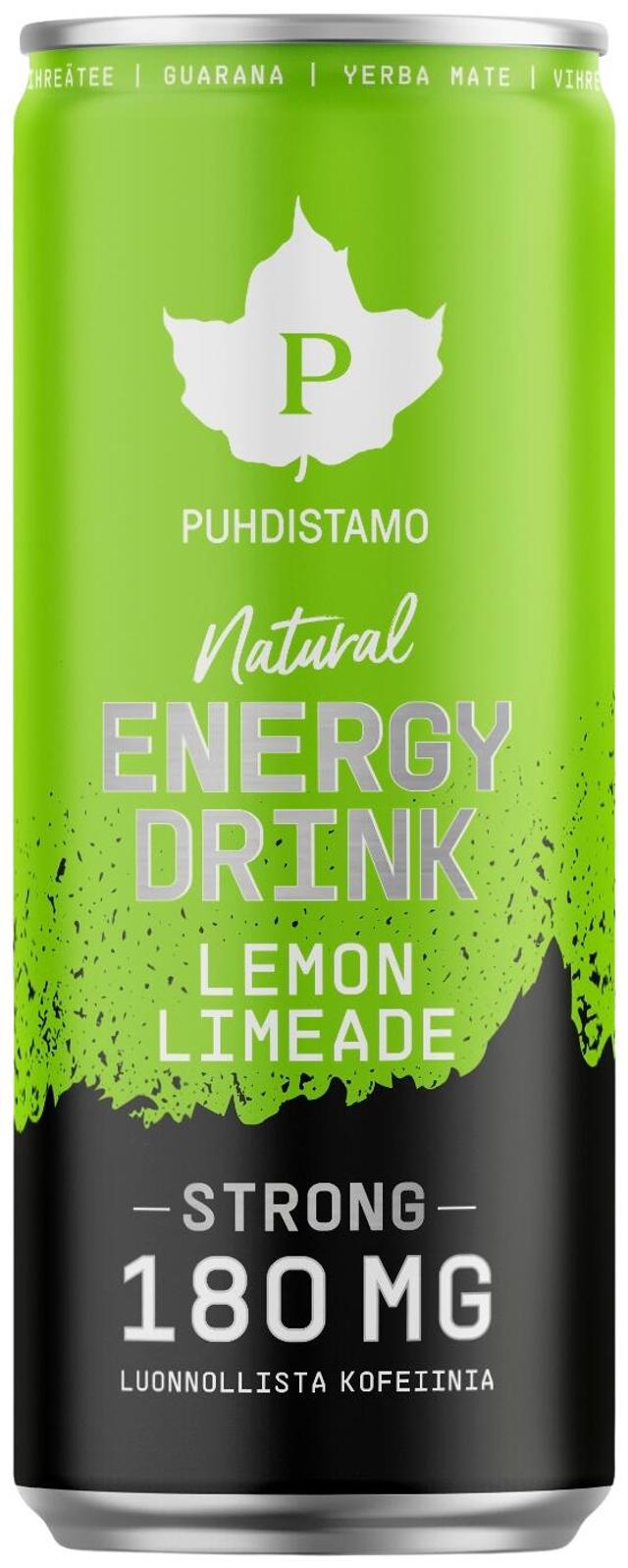 Puhdistamo Natural Energy Drink Strong Lemon Limeade 330 ml