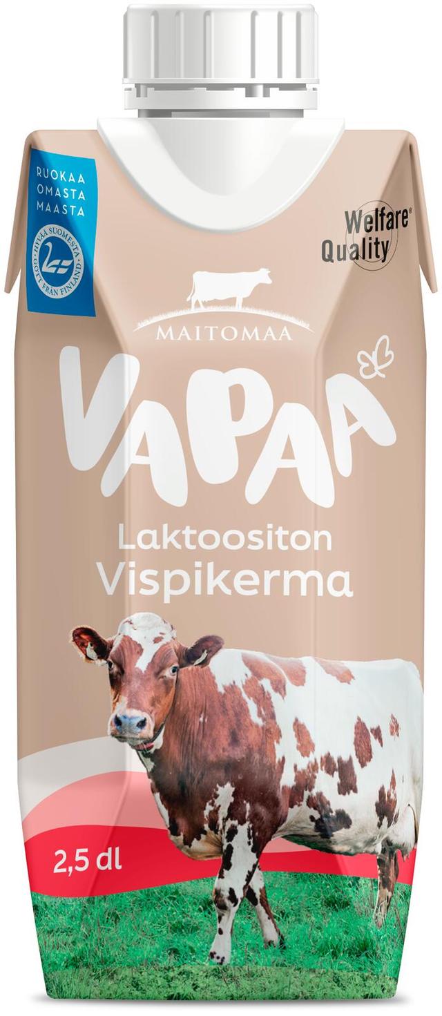 Vapaa vispikerma 2,5 dl laktoositon UHT