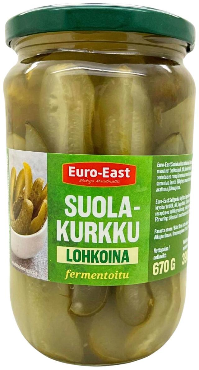 Euro-East suolakurkku lohkoina 670 g / 390 g