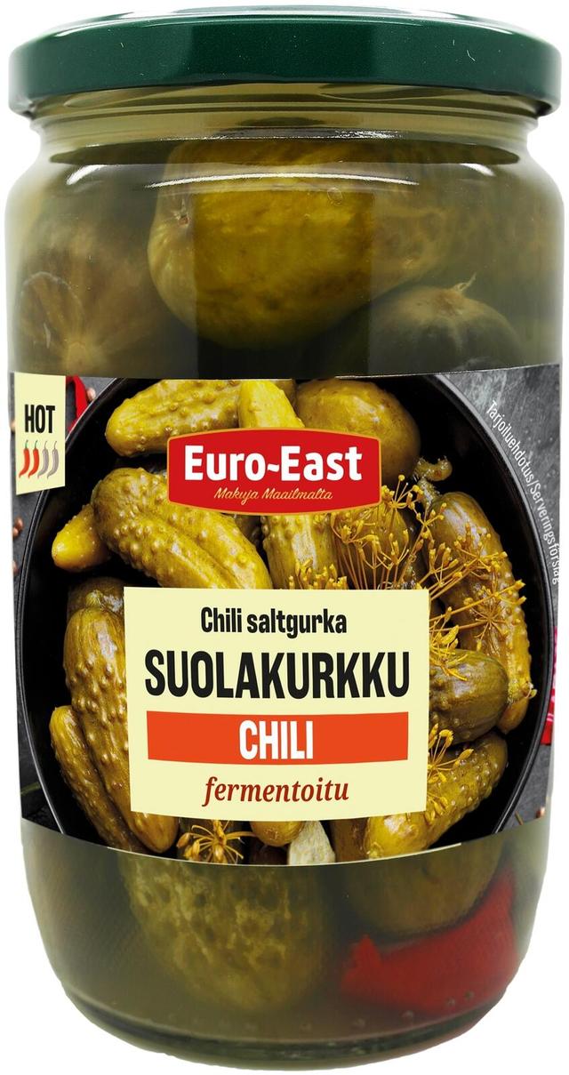 Euro-East suolakurkku, chili 660 g/380g