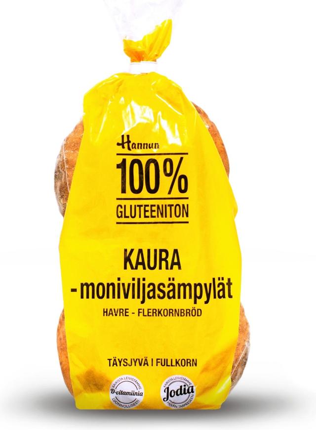 Hannun 100% gluteeniton kauramoniviljasämpylät 4kpl