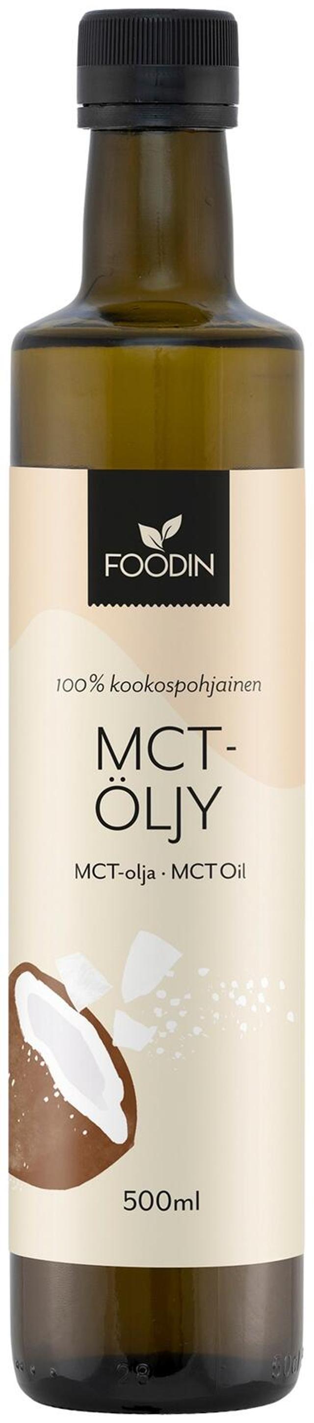 Foodin MCT-öljy, (100% kookosöljypohjainen), 500ml