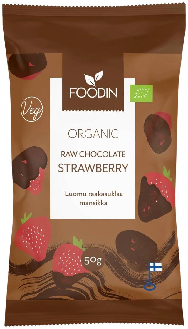 Foodin Raakasuklaamansikka luomu 50g