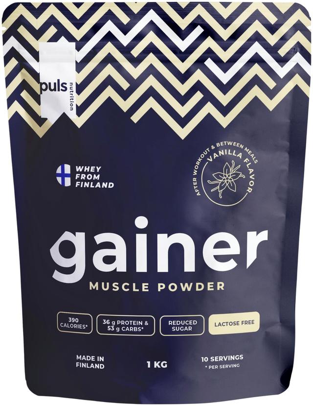 PULS Gainer muscle powder juomajauhe vanilja 1kg
