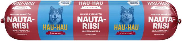 Hau-Hau Champion Koiranmakkara nauta-riisi täysravinto 800 g