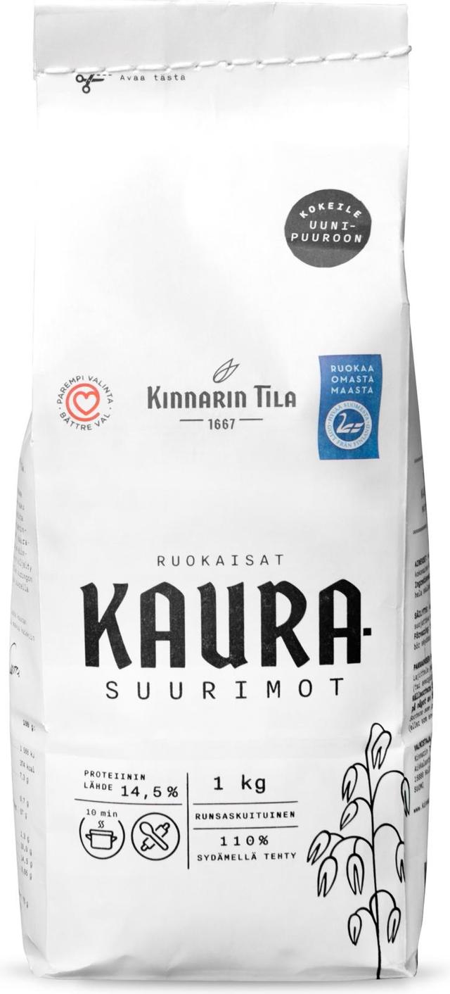 Kinnarin Tila ruokaisat kaurasuurimot 1 kg