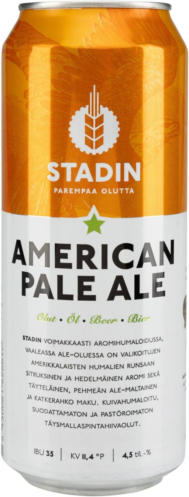 Stadin American Pale Ale 4,5% tlk Olut 0,5l