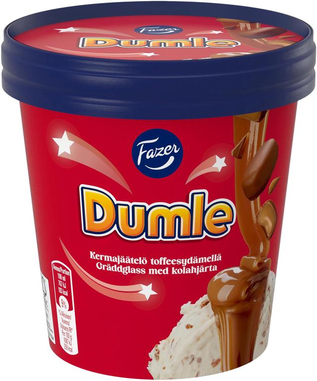 Fazer Dumle kermajäätelö toffeesydämellä 300g/425ml