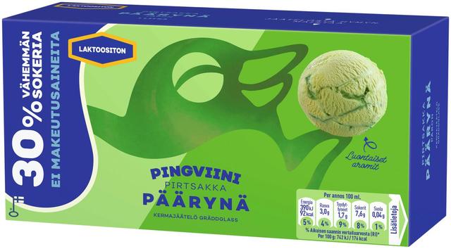 Pingviini Päärynä Laktoositon kermajäätelö kotipakkaus 525g/1L