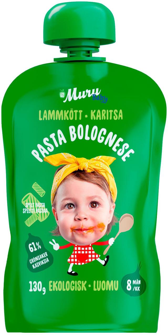 Muru Baby Pasta Bolognese karitsa alkaen 8 kk luomulastenateria 130 g