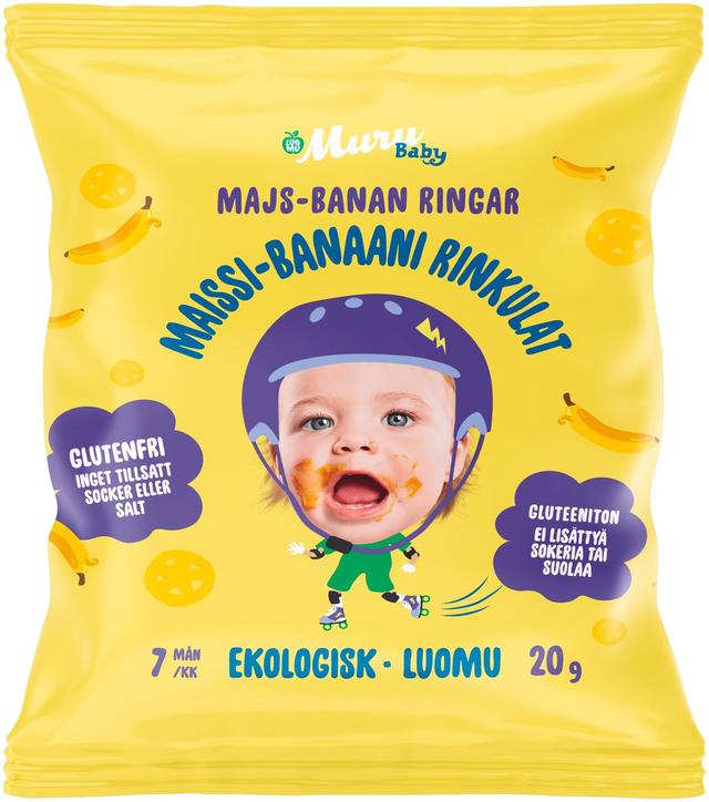 Muru Baby Luomurinkulat maissi-banaani 7 kk 20 g