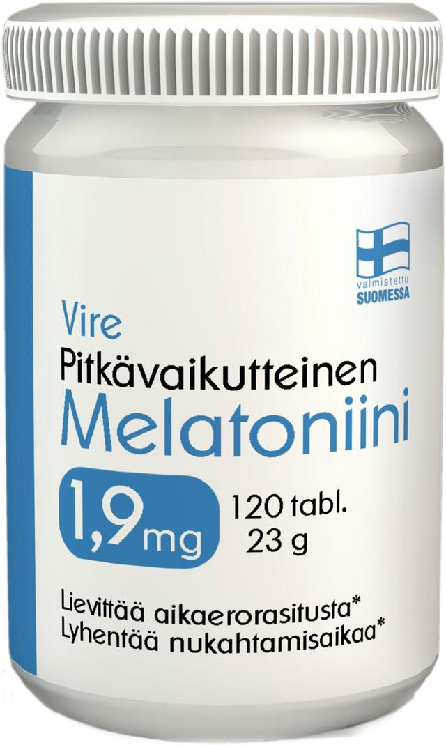 Vire Melatoniinivalmiste melatoniini 1,9 mg pitkävaikutteinen 120 tablettia / 23 g