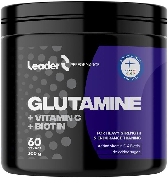 Leader Performance L-Glutamiini + C-vitamiini+ Biotiini urheilujuomajauhe 300 g.
Ravintolisä.