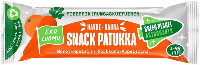 Green Planet Astronauts LUOMU kaurapatukka porkkana-appelsiini 25g 12kk+