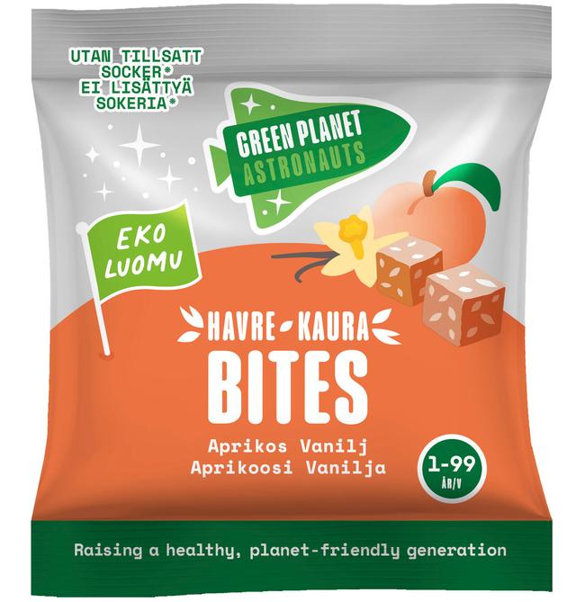 Green Planet Astronauts LUOMU kaurabites aprikoosi-vanilja 25g 12kk+
