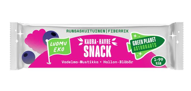 Green Planet Astronauts LUOMU kaurapatukka vadelma-mustikka 30g 12kk+